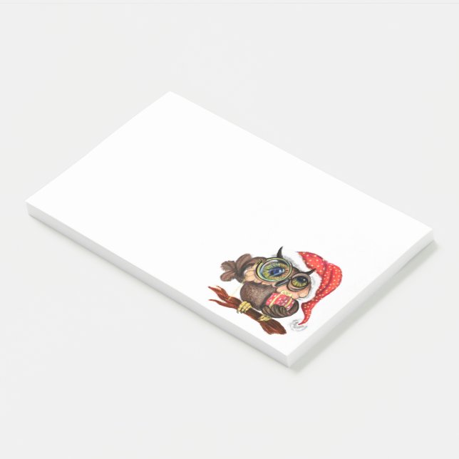 Cute Christmas Owl Post-it® Notes (Angled)