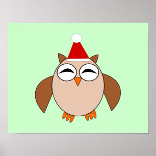 Cute Christmas Owl Poster