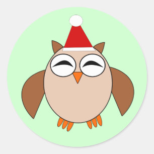 Cute Christmas Owl Stickers