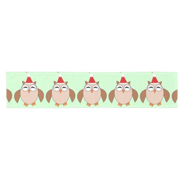 Cute Christmas Owl Table Runner (Horizontal)