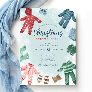 Cute Christmas Pajama Party Invitation