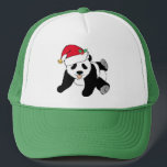 Cute Christmas Panda Bear in Santa Hat<br><div class="desc">Cute Christmas Pandas are a great holiday gift for the person who loves animals. This adorable black and white panda bear is wearing a red Santa hat. I can't get enough of the holidays and pretty animal gifts.</div>