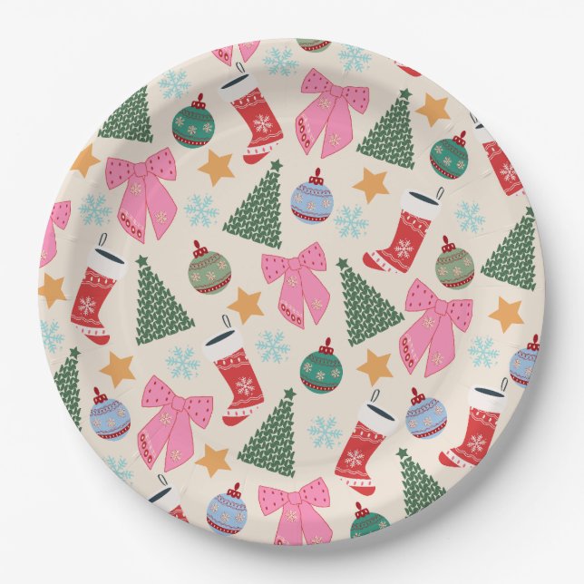 Cute Christmas Paper Plate (Front)