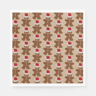 Cute Christmas Party Gingerbread Man Cookies Napkin