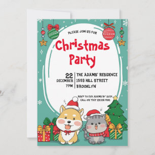 Cute Christmas Party Invitation
