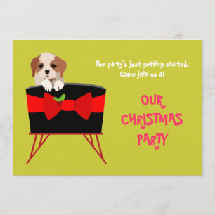 Cute Christmas Party Invitation Card (Puppy)