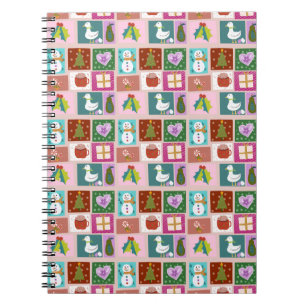 Cute Christmas Patchwork Pattern Notebook