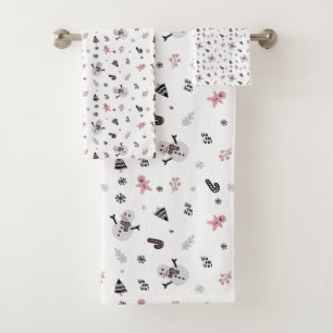 Cute Christmas Pattern  Bath Towel Set