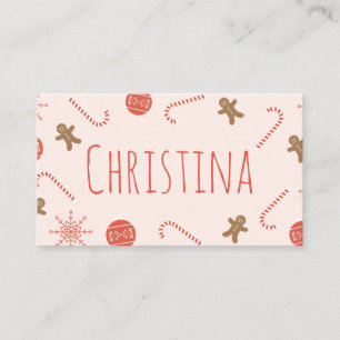 Cute Christmas Pattern Place Card