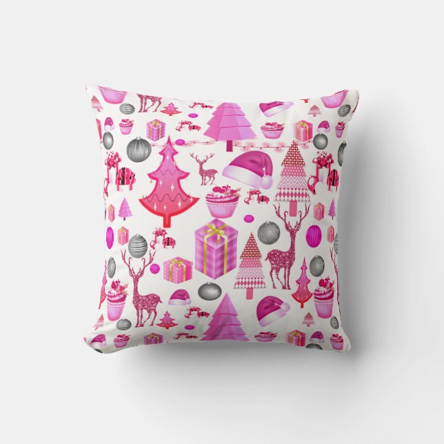 Cute Christmas Pattern  Throw Pillow (Front)