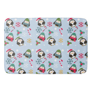 Cute Christmas Penguin Bath Mat