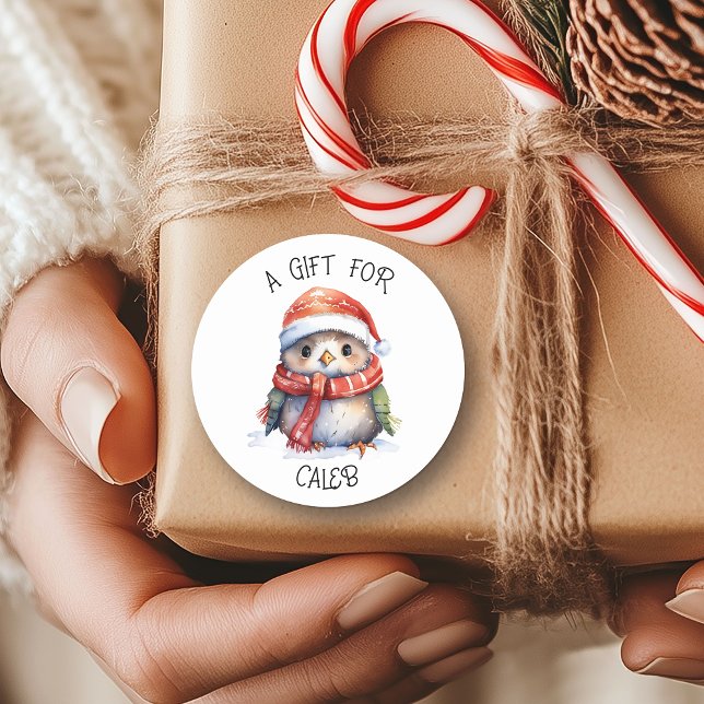 Cute Christmas Penguin Holiday Gift Tag (Creator Uploaded)