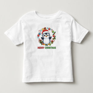 Cute Christmas Penguin Illustration  Toddler T-shirt