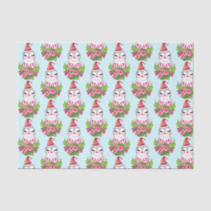 Cute Christmas Penguin in Santa Hat Pattern Tissue Paper