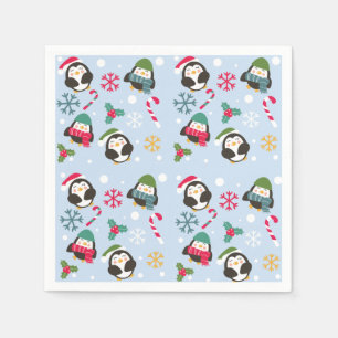 Cute Christmas Penguin Napkin