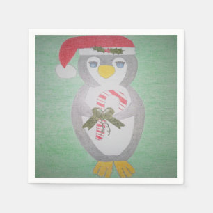 Cute Christmas Penguin Napkin