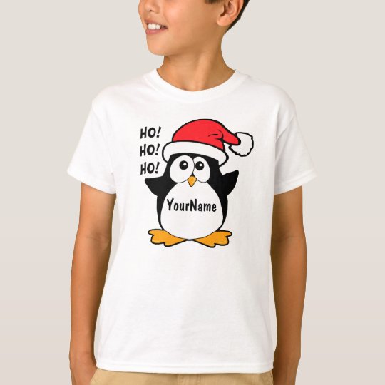 Cute Christmas Penguin Personalize T-Shirt