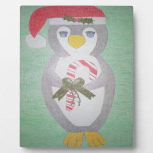 Cute Christmas Penguin Plaque