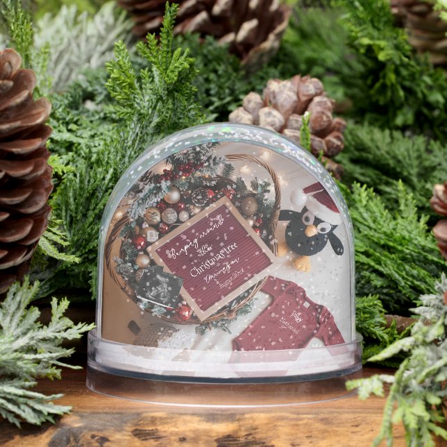 Cute Christmas penguin pregnancy announcement  Snowglobe (Winter)