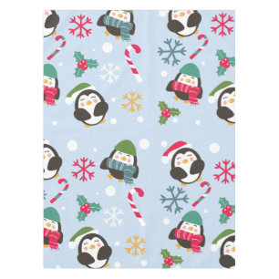 Cute Christmas Penguin Tablecloth