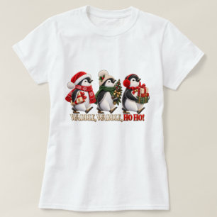 Cute Christmas Penguin Waddle Ho Ho T-Shirt