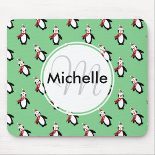 Cute Christmas Penguins Mouse Pad
