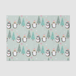 Cute Christmas Penguins Tissue Paper
