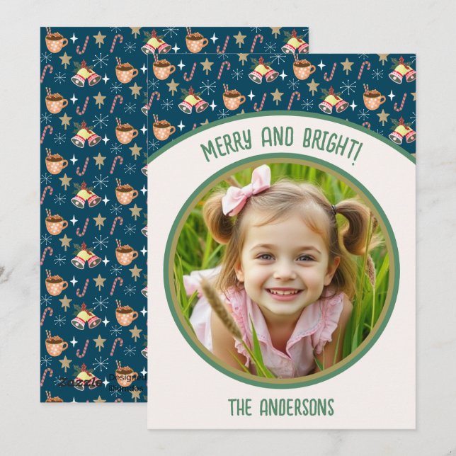 Cute Christmas Photo Hot Cocoa Party  Holiday Card (Front/Back)