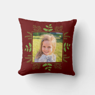Cute Christmas Photo Throw Pillow
