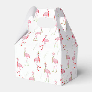 Cute Christmas pink flamingo pattern Favor Box