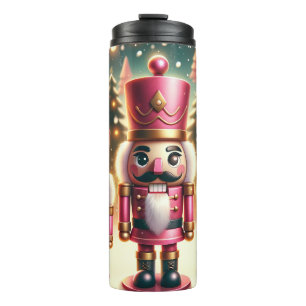 Cute Christmas Pink Nutcracker Trio Thermal Tumbler