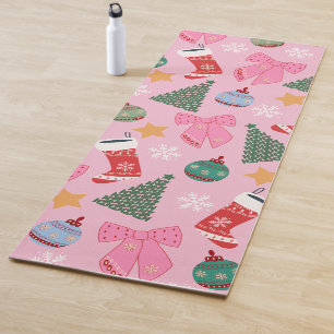 Cute Christmas Pink Yoga Mat