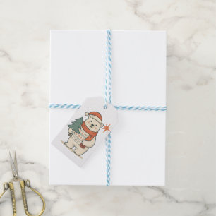 Cute Christmas Polar Bear Scandinavian Winter Gift Tags