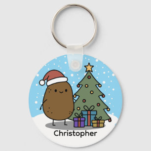 Cute Christmas Potato Custom Keychain