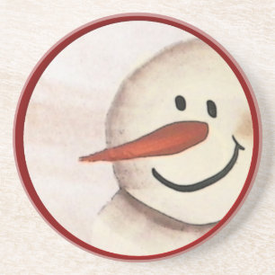 Cute Christmas Primitive Snowman Coaster