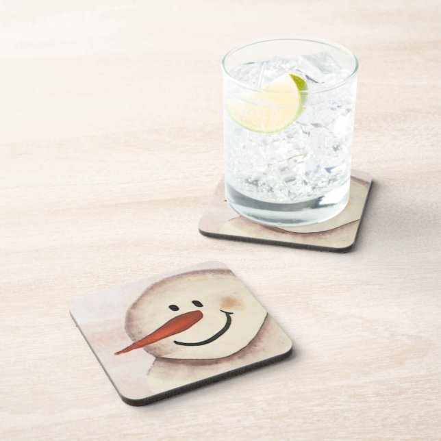 Cute Christmas Primitive Snowman Coaster (Right Side)