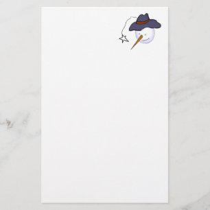 Cute Christmas Primitive Snowman Stationery