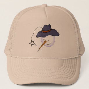 Cute Christmas Primitive Snowman Trucker Hat