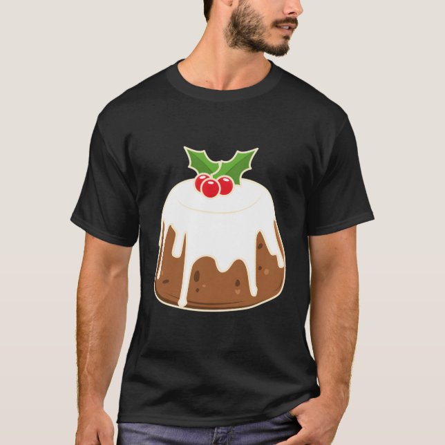 Cute Christmas Pudding Figgy Pudding Graphic T-Shirt (Front)