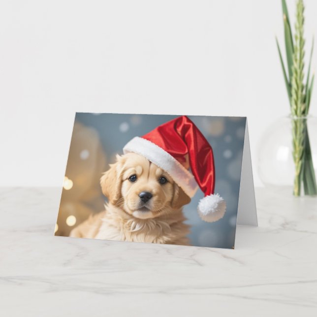 Cute Christmas Puppy Card (Front)