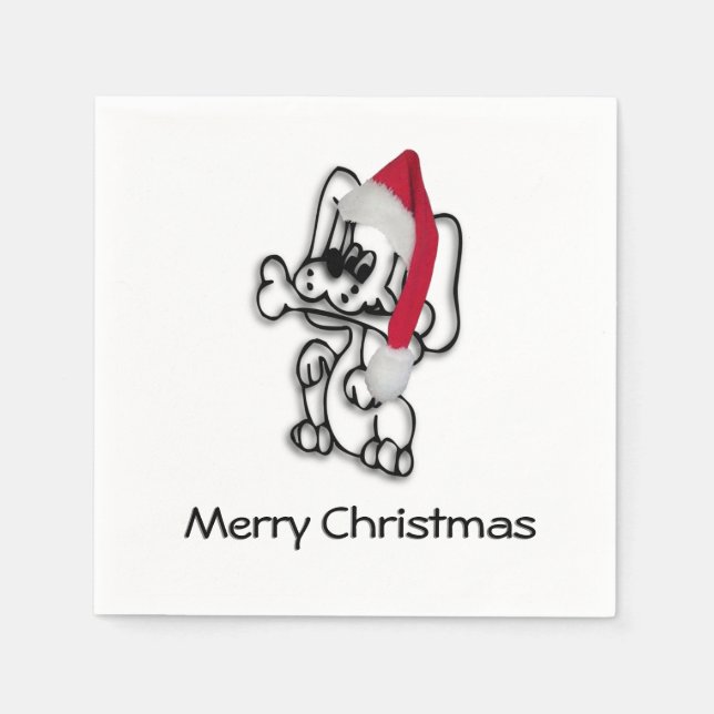 Cute Christmas Puppy Napkin (Front)