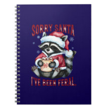 Cute Christmas Raccoon Funny Quote Spiral