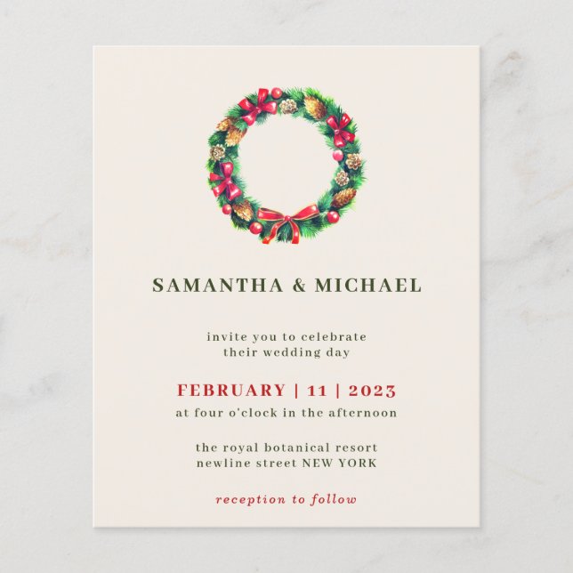 Cute Christmas Red Ornament Winter Holiday Flyer (Front)