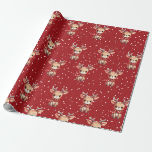 Cute Christmas Reindeer/Antler Seamless Pattern Wrapping Paper