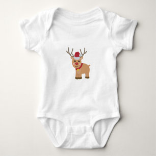 Cute Christmas Reindeer Baby Bodysuit