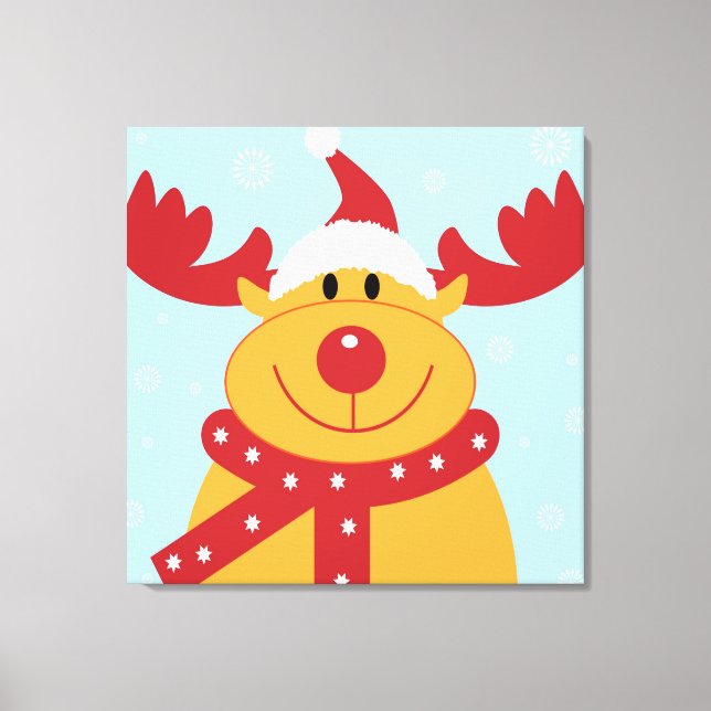 Cute Christmas Reindeer Canvas Print (Front)