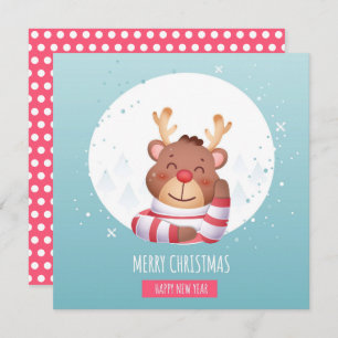 Cute Christmas Reindeer  Christmas Card