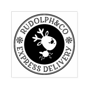 Cute Christmas Reindeer Express Delivery Self-inking Stamp