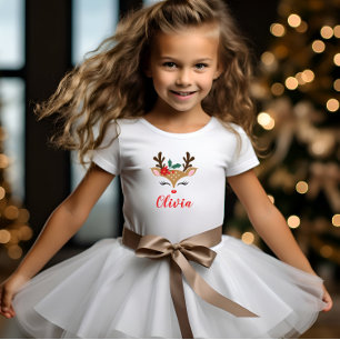 Cute Christmas Reindeer Girl Baby T-Shirt