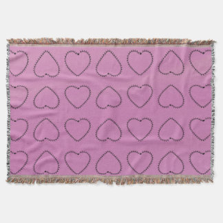 Cute Christmas Reindeer Hearts Pattern Throw Blanket